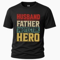 Husband Father Protector Hero FatherS Day Themed Graphic Cooling Performance Crew T-Shirt
