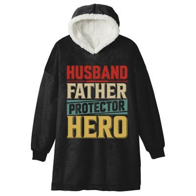 Husband Father Protector Hero FatherS Day Themed Graphic Hooded Wearable Blanket