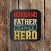 Husband Father Protector Hero FatherS Day Themed Graphic Coaster