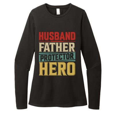 Husband Father Protector Hero FatherS Day Themed Graphic Womens CVC Long Sleeve Shirt