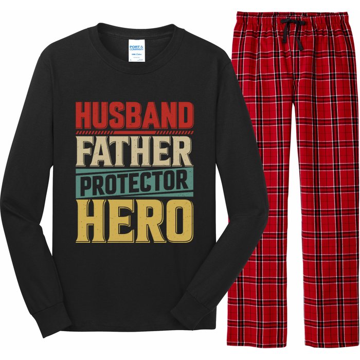 Husband Father Protector Hero FatherS Day Themed Graphic Long Sleeve Pajama Set