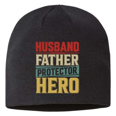 Husband Father Protector Hero FatherS Day Themed Graphic Sustainable Beanie