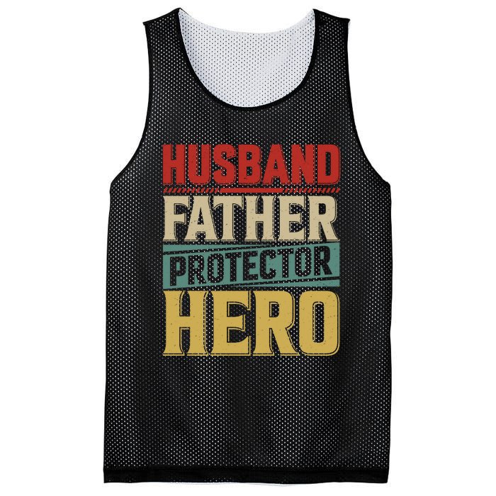 Husband Father Protector Hero FatherS Day Themed Graphic Mesh Reversible Basketball Jersey Tank