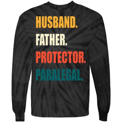 Husband Father Protector Paralegal Tie-Dye Long Sleeve Shirt