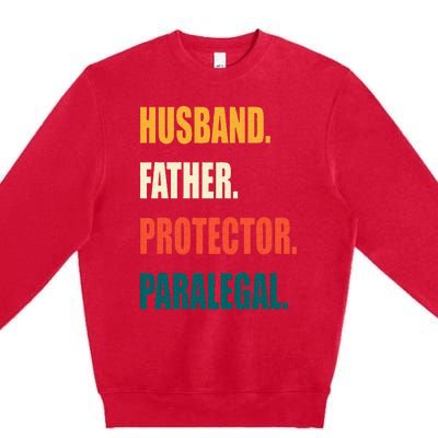 Husband Father Protector Paralegal Premium Crewneck Sweatshirt