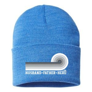 Husband Father Protector Hero Legend Happy Fathers Day Cute Gift Sustainable Knit Beanie