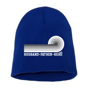 Husband Father Protector Hero Legend Happy Fathers Day Cute Gift Short Acrylic Beanie