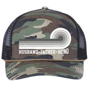 Husband Father Protector Hero Legend Happy Fathers Day Cute Gift Retro Rope Trucker Hat Cap