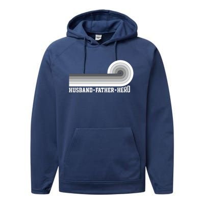 Husband Father Protector Hero Legend Happy Fathers Day Cute Gift Performance Fleece Hoodie