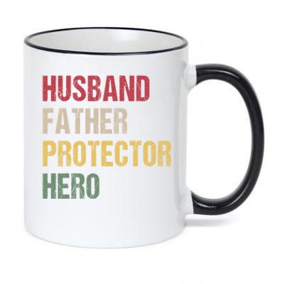 Husband Father Protector Hero Gift 11oz Black Color Changing Mug