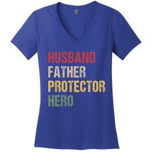 Husband Father Protector Hero Gift Women's V-Neck T-Shirt