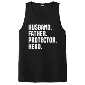 Husband Father Protector Hero Funny Fathers Day PosiCharge Competitor Tank