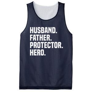 Husband Father Protector Hero Funny Fathers Day Mesh Reversible Basketball Jersey Tank