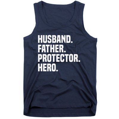 Husband Father Protector Hero Funny Fathers Day Tank Top