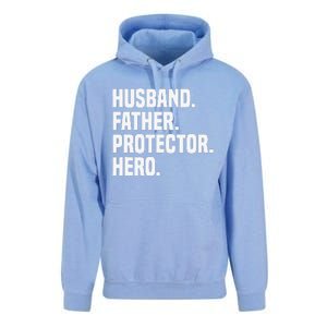 Husband Father Protector Hero Funny Fathers Day Unisex Surf Hoodie