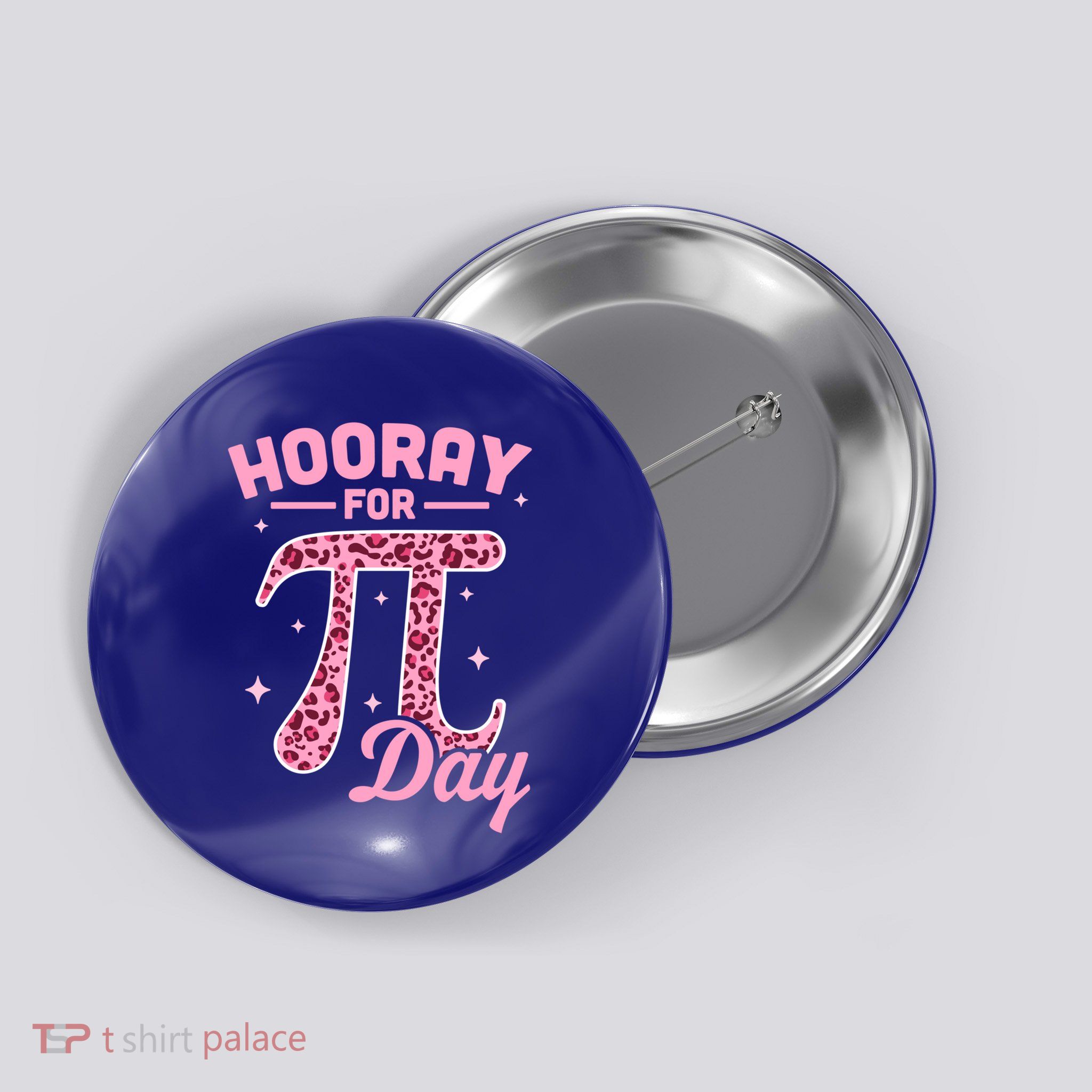 Hooray For Pi Day Funny Math Teachers Leopard Pi Day Gift Button