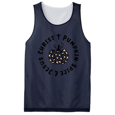 Hello Fall Pumpkin Spice & Jesus Christ Fall Christian Gift Mesh Reversible Basketball Jersey Tank