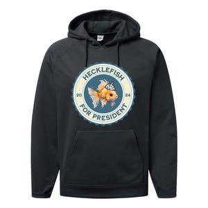 Hecklefish For President 2024 Performance Fleece Hoodie