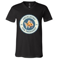 Hecklefish For President 2024 V-Neck T-Shirt