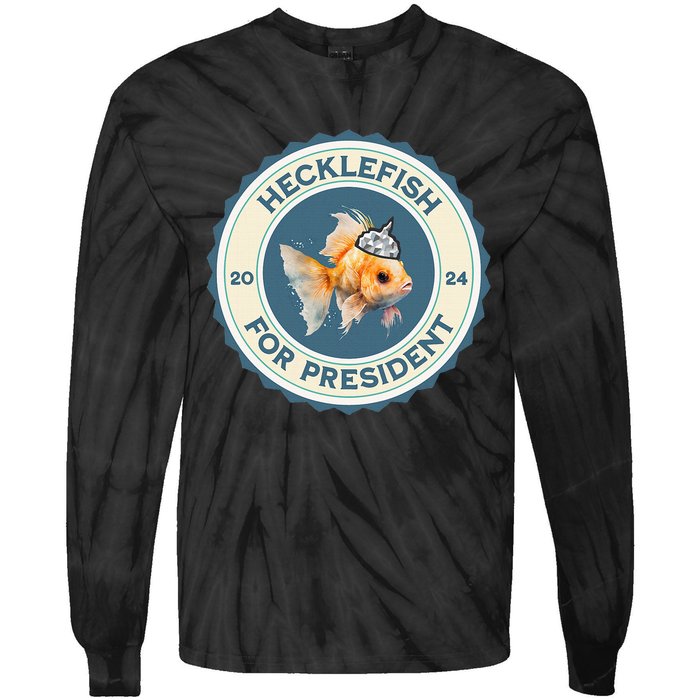 Hecklefish For President 2024 Tie-Dye Long Sleeve Shirt