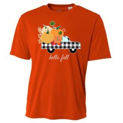 Hello Fall Pumpkin Patch Vintage Truck Cooling Performance Crew T-Shirt