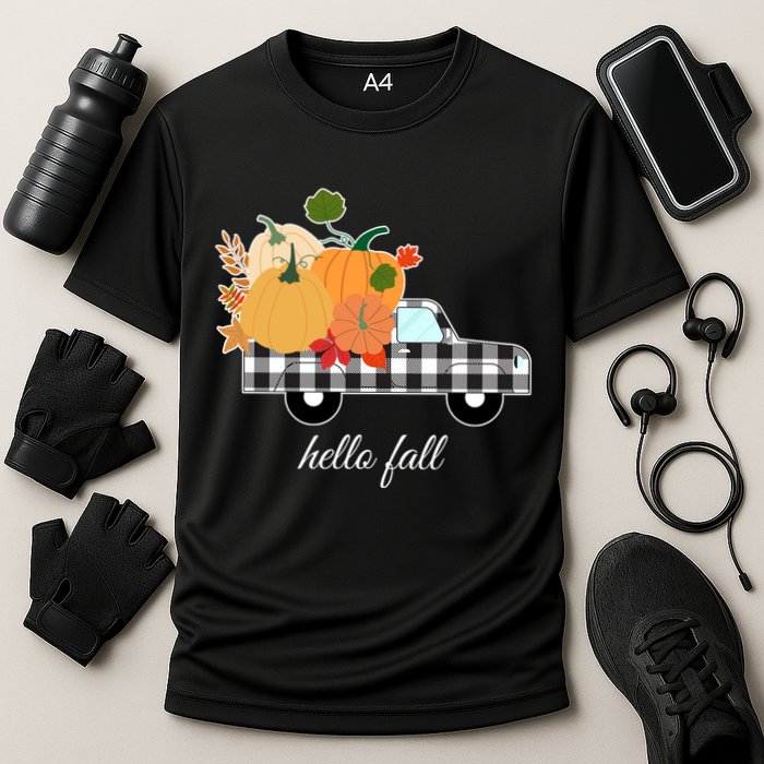 Hello Fall Pumpkin Patch Vintage Truck Performance Shirt