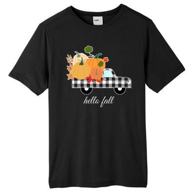 Hello Fall Pumpkin Patch Vintage Truck Tall Fusion ChromaSoft Performance T-Shirt