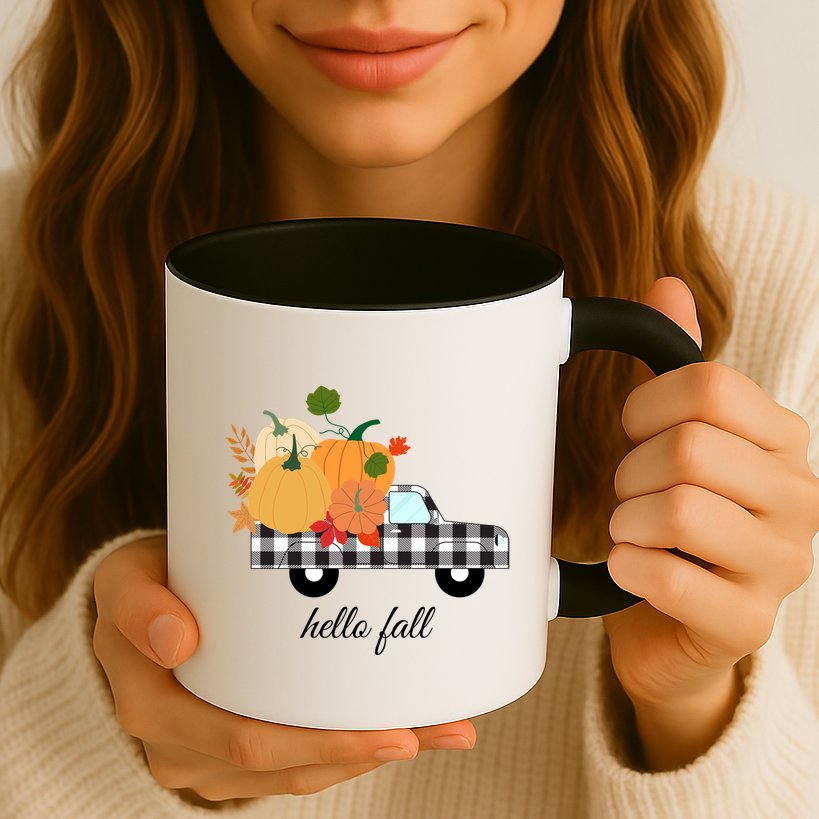 Hello Fall Pumpkin Patch Vintage Truck Mug