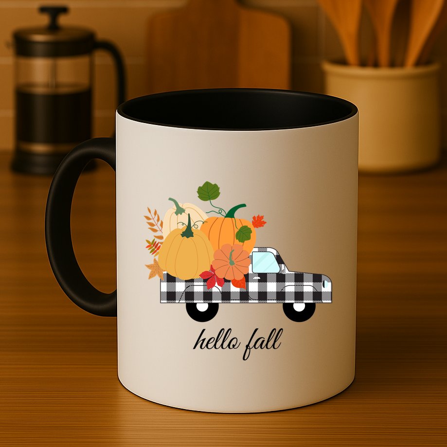 Hello Fall Pumpkin Patch Vintage Truck Mug