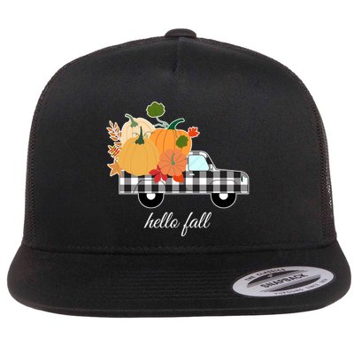 Hello Fall Pumpkin Patch Vintage Truck Flatbill Hat