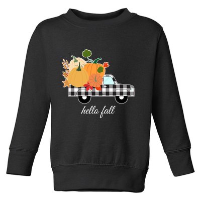 Hello Fall Pumpkin Patch Vintage Truck Toddler Sweatshirt