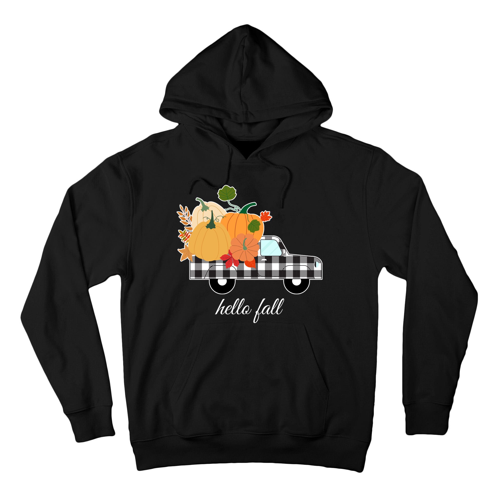 Hello Fall Pumpkin Patch Vintage Truck Tall Hoodie
