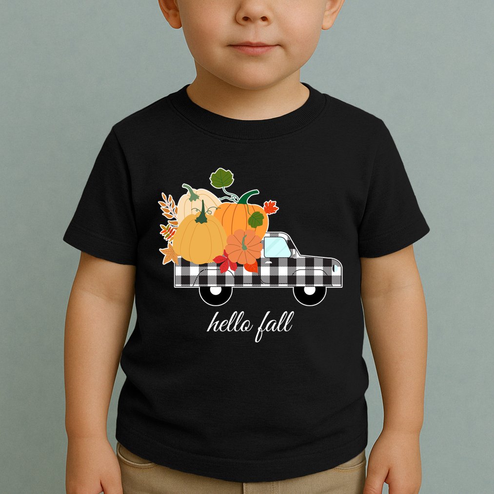 Hello Fall Pumpkin Patch Vintage Truck Toddler T-Shirt