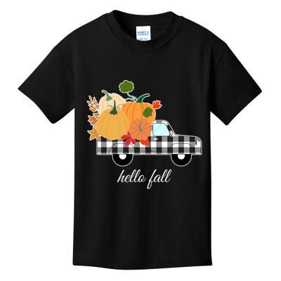Hello Fall Pumpkin Patch Vintage Truck Kids T-Shirt