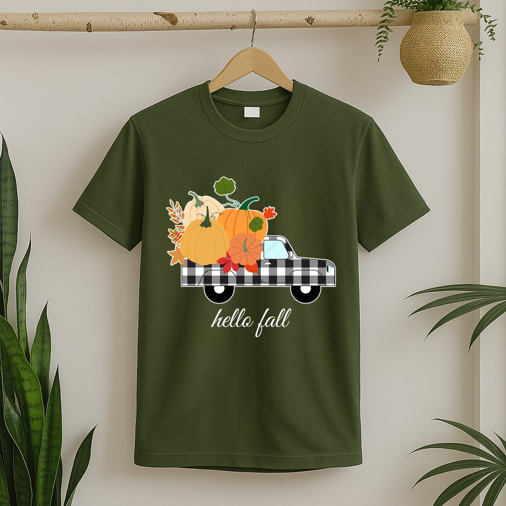 Hello Fall Pumpkin Patch Vintage Truck T-Shirt