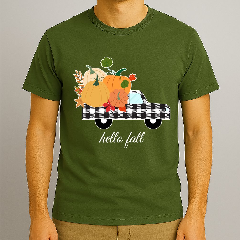 Hello Fall Pumpkin Patch Vintage Truck T-Shirt