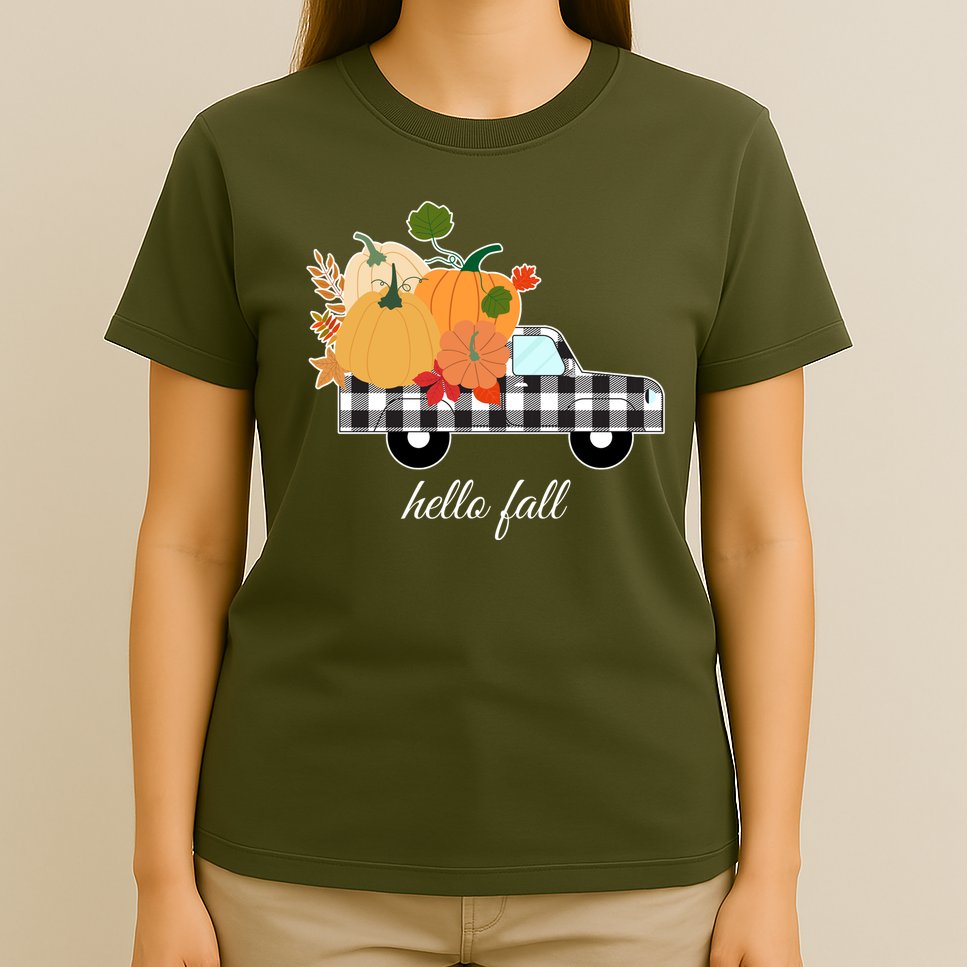 Hello Fall Pumpkin Patch Vintage Truck T-Shirt