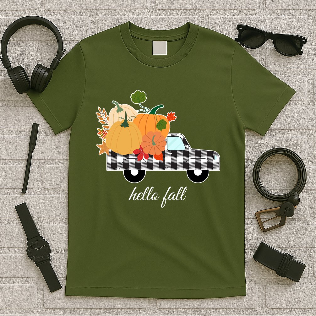 Hello Fall Pumpkin Patch Vintage Truck T-Shirt
