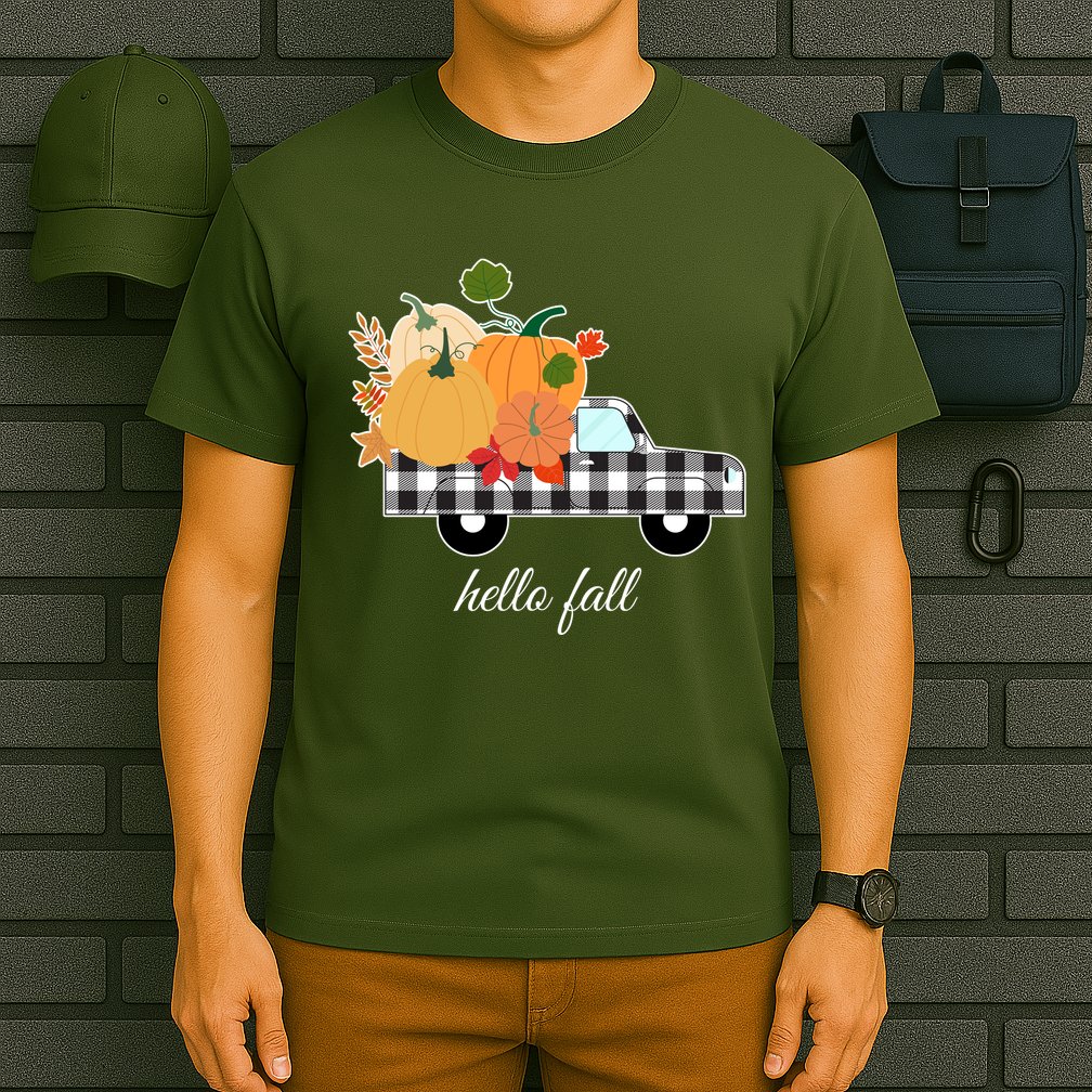 Hello Fall Pumpkin Patch Vintage Truck T-Shirt