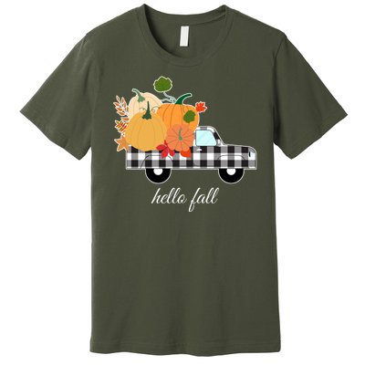 Hello Fall Pumpkin Patch Vintage Truck Premium T-Shirt