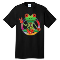 Hippie Frog Peace Sign Yoga Frogs Hippies 70s Tall T-Shirt