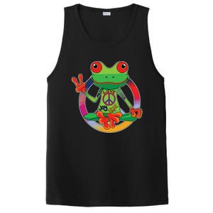 Hippie Frog Peace Sign Yoga Frogs Hippies 70s PosiCharge Competitor Tank