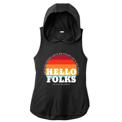 Hello Folks Premium Ladies PosiCharge Tri-Blend Wicking Draft Hoodie Tank