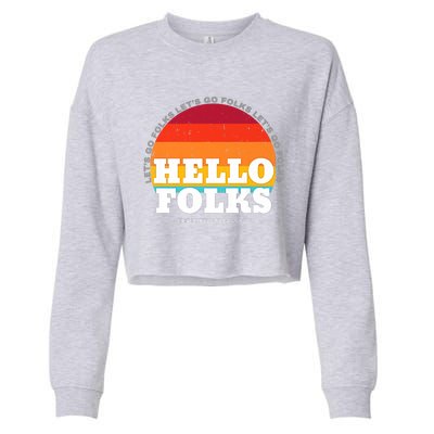 Hello Folks Premium Cropped Pullover Crew