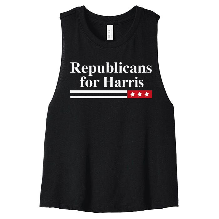 Harris For President Republicans For Kamala Harris Women's Racerback Cropped Tank