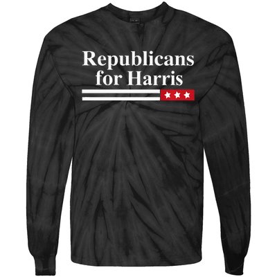 Harris For President Republicans For Kamala Harris Tie-Dye Long Sleeve Shirt