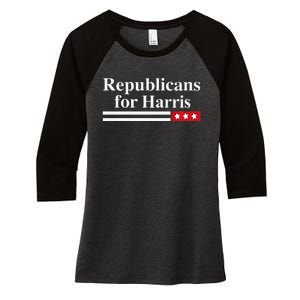 Harris For President Republicans For Kamala Harris Women's Tri-Blend 3/4-Sleeve Raglan Shirt