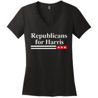 Harris For President Republicans For Kamala Harris Women's V-Neck T-Shirt