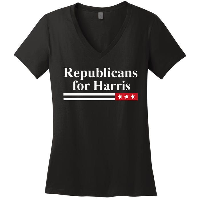 Harris For President Republicans For Kamala Harris Women's V-Neck T-Shirt