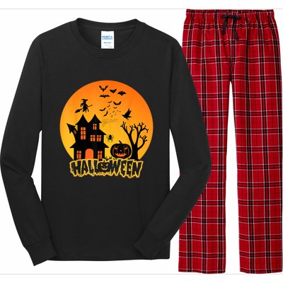 Halloween Funny Pumpkin Happy Halloween 2024 Thanksgiving Long Sleeve Pajama Set